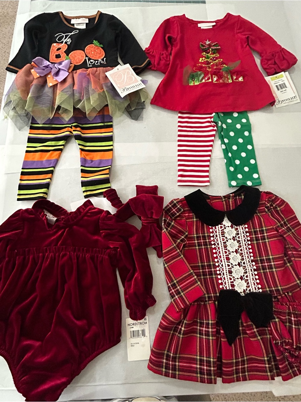 NWT Baby Holiday & Season Outfit Bundle - Halloween, Christmas, Plaid 3-6 months